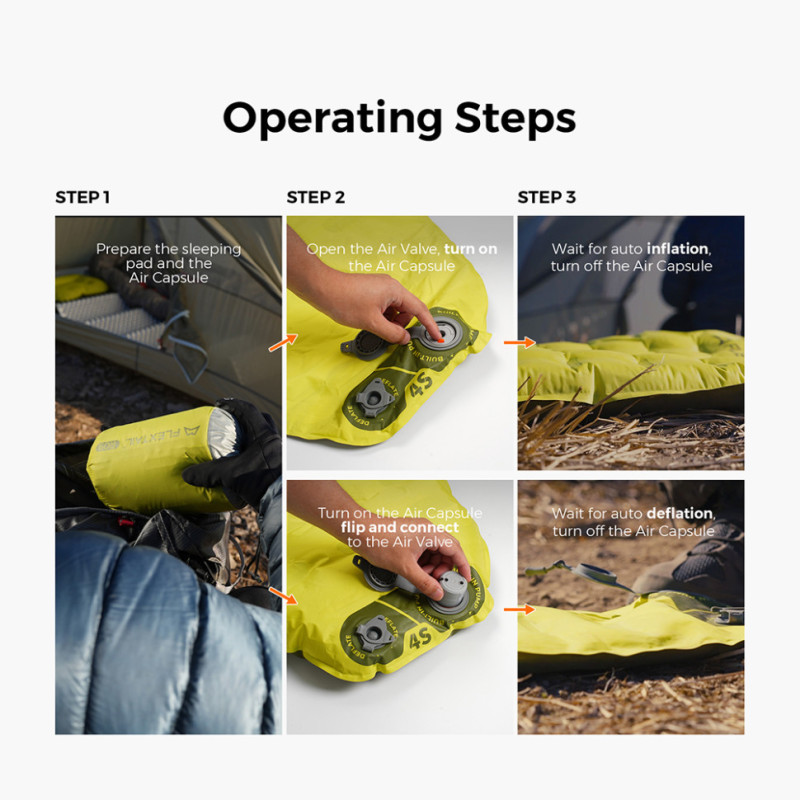 Килимок самонадувний Flextail Tiny Slleeping Pad R05 AVS, розмір L (196 х 55 х 7 см), помаранчевий