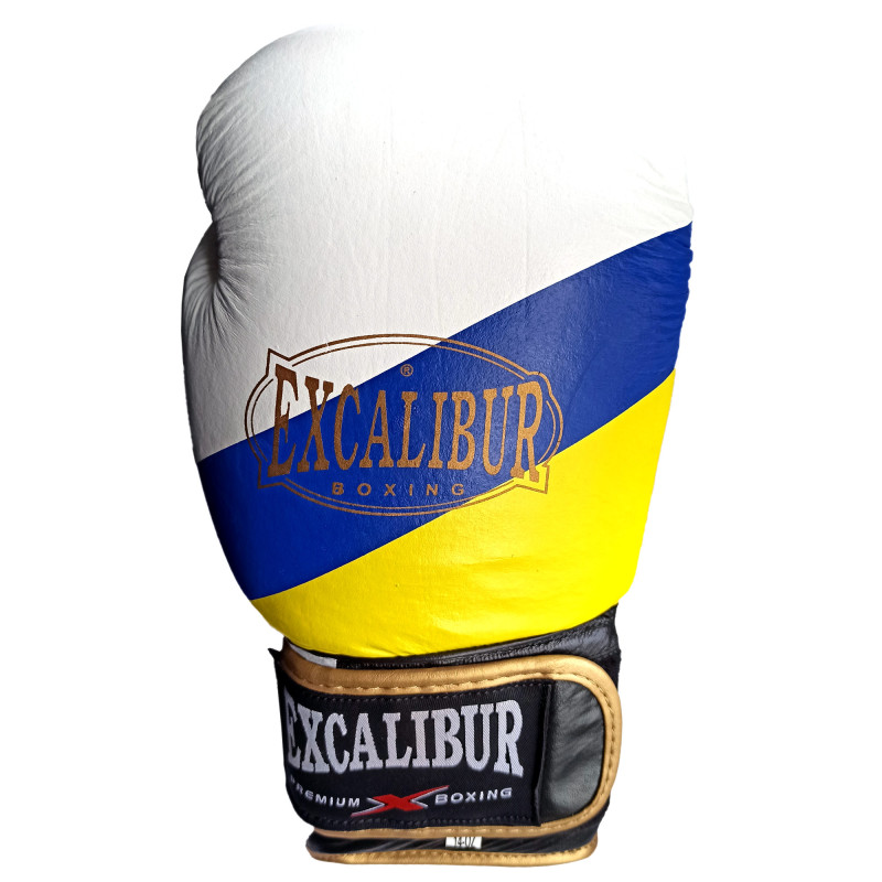 Боксерські рукавички Excalibur Ukraine Flag 8070-03 16 унцій чорний-жовтий-синій