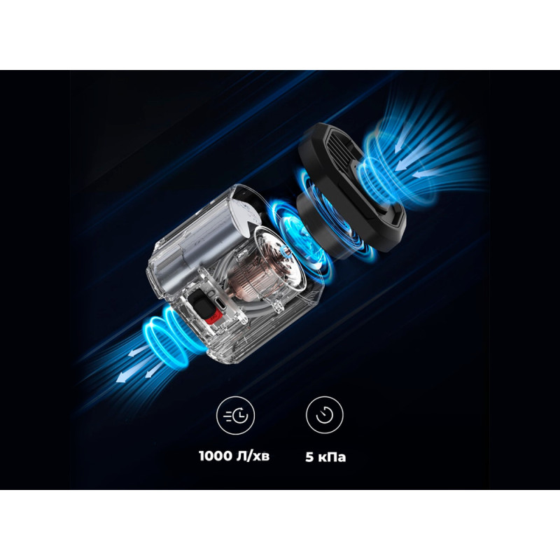 Портативний повітряний насос Flextail Evo Pump 3, 1000 л/хв, чорний