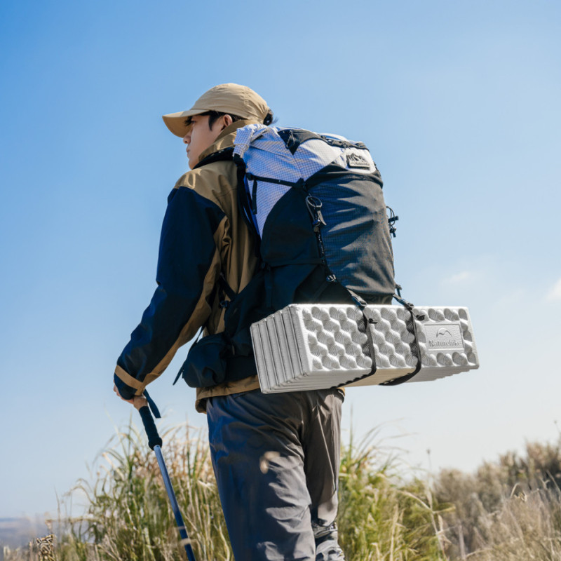 Килимок туристичний складаний одномісний IXPE Naturehike CNK2650WS010 з алюмінієвою плівкою, 185x56x2.3 см, жовтий