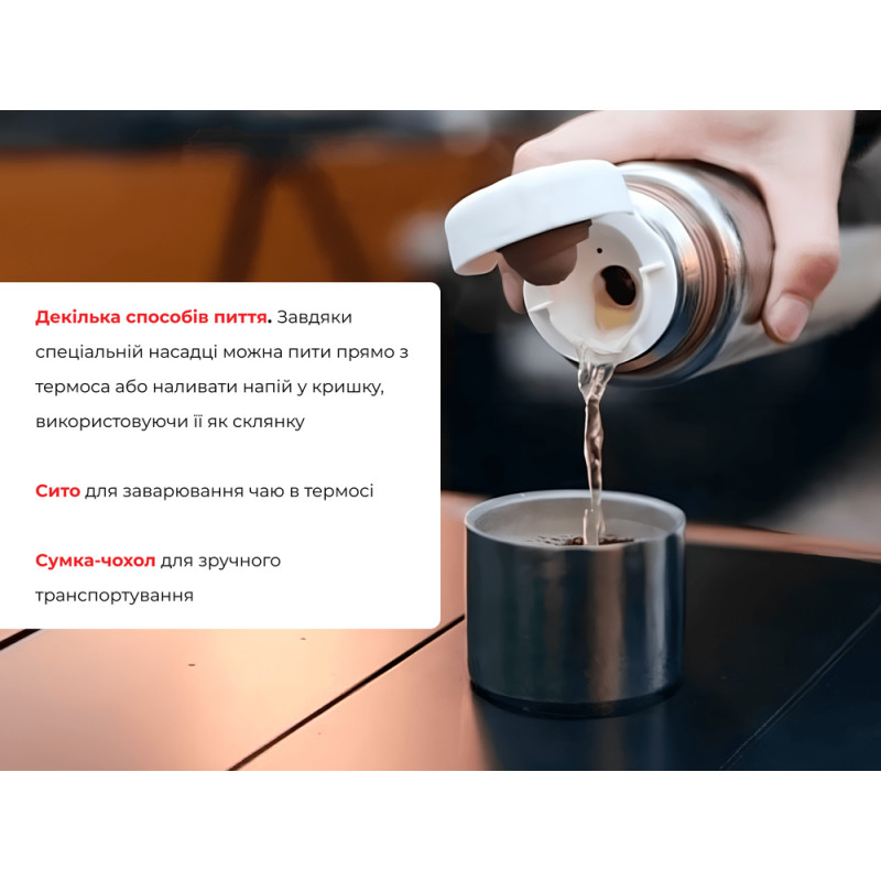 Термос титановий з чохлом Naturehike CNK230CF012 600 ml