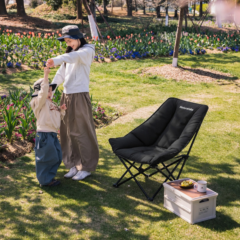 Крісло туристичне складане з високою спинкою Naturehike CNK2450JJ020, чорний