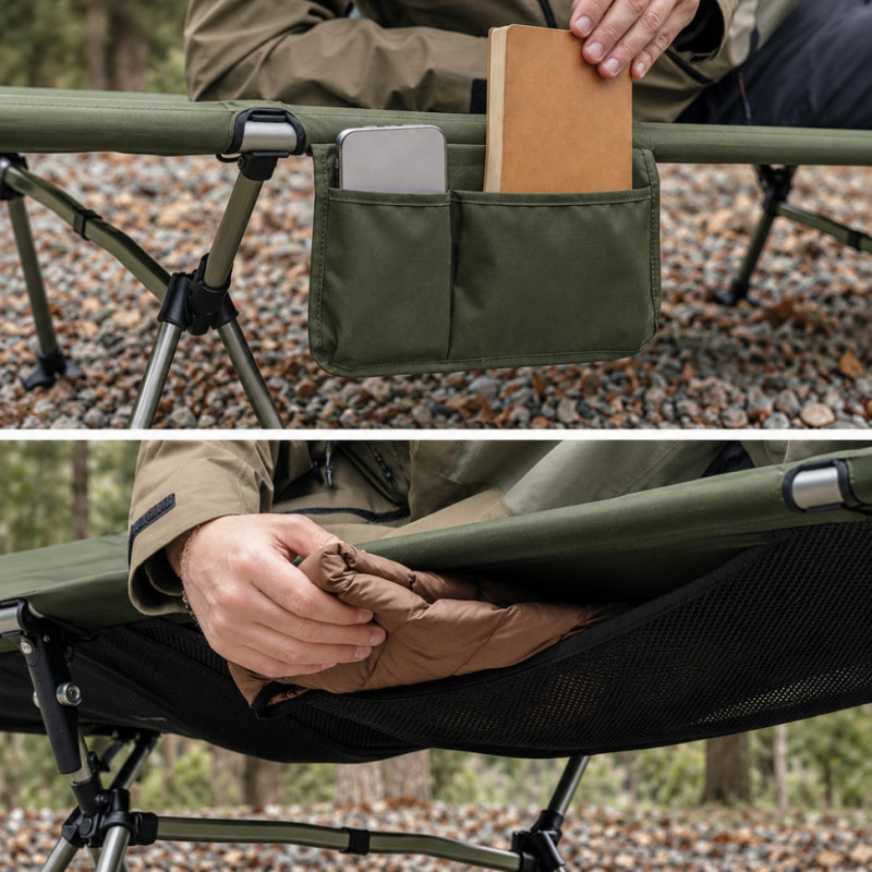 Ліжко складане туристичне ультралегке Naturehike XJC04 Q-9E NH19JJ006, одномісне, 190 х 70 х 38 см, темно-зелений