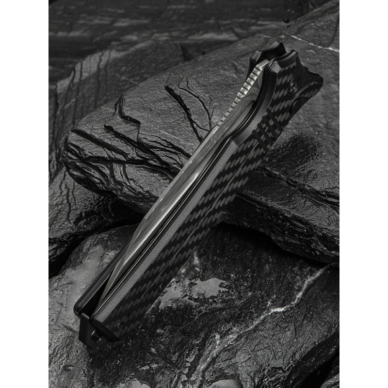 Ніж складаний туристичний Civivi Neurohaptic, (9.5 см) Damascus / Carbon Fiber & G10