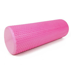 Масажний ролик (валик) EasyFit Foam Roller, довжина 45 см, діаметр 14,5 см, рожевий, EVA-піна з дрібною масажною поверхнею 3D, для МФР, фітнесу, йоги та реабілітації