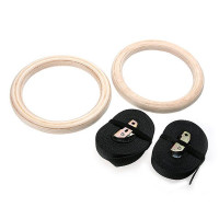 Кільця для кросфіту EasyFit, Діаметр 23,5 см, Дерево, Нейлон, Сталь
