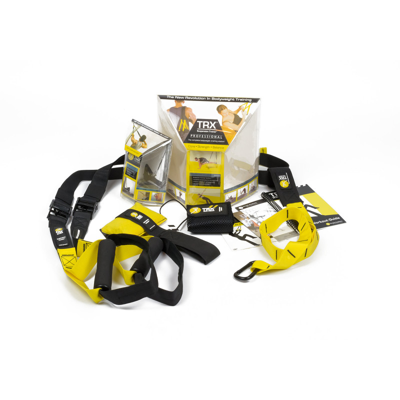 Петли TRX EasyFit Suspension Trainer (P1) (подвесные тренировочные петли), Длина 100-140 см, Ширина строп 3,8 см, Макс. вес 160 кг, Желто-черный