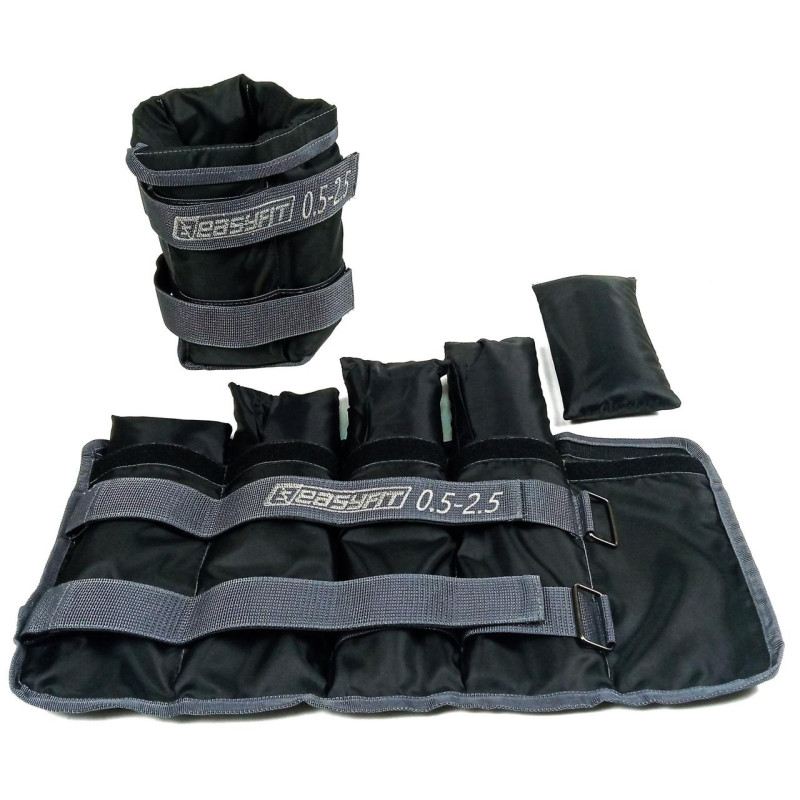 Обтяжувачі для ніг та рук EasyFit набірні чорні 0,5-2,5 кг (пара)