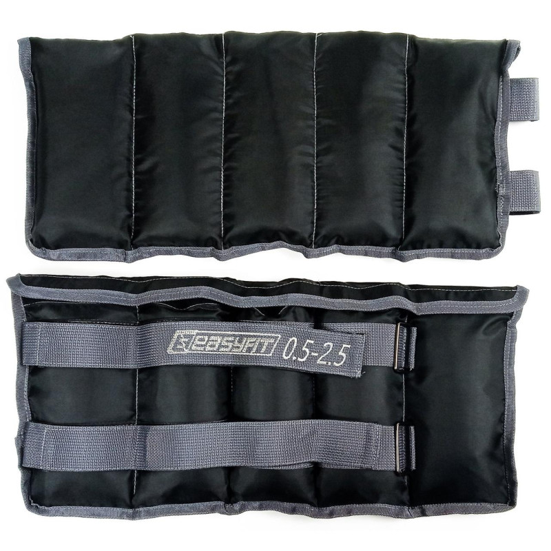 Обтяжувачі для ніг та рук EasyFit набірні чорні 0,5-2,5 кг (пара)