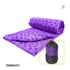 Полотенце для йоги EasyFit Yoga Mat Towel с сумкой, Размер 183х63 см, Микрофибра, Фиолетовый