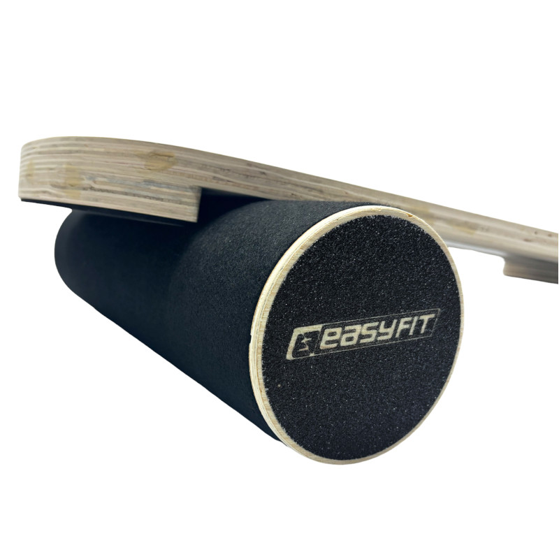 Балансировочная доска (баланс борд с валиком) EasyFit, Длина 75 см, Ширина 30 см, Дерево, Чёрный