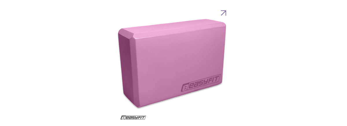 Блок для йоги EasyFit, 23х15,5х7,5 см, розовый
