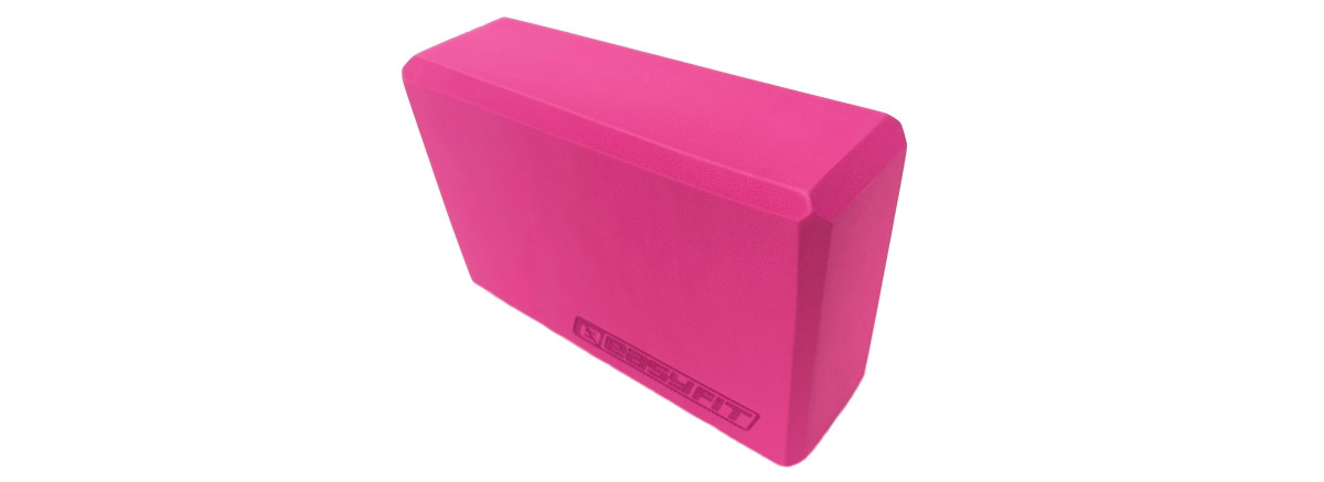 Блок для йоги EasyFit, Длина 23 см, Ширина 15,5 см, Пена EVA, Розовый