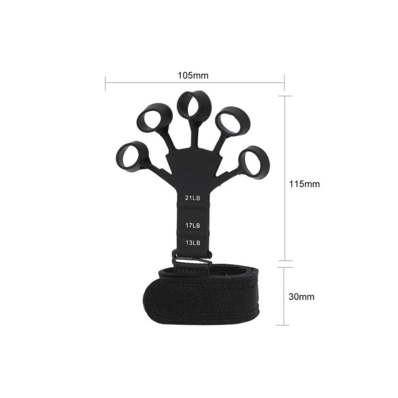Еспандер для пальців рук EasyFit Spiderweb, Довжина 10 см, Ширина 11,5 см, Силікон, Чорний
