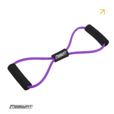 Еспандер EasyFit вісімка трубчастий, Довжина 90 см, TPR, Гума, Неопренові ручки, для фітнесу та реабілітації, Фіолетовий