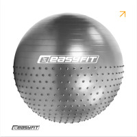 Фитбол EasyFit Hybrid (полумассажный), Диаметр 65 см, Максимальная нагрузка 120 кг, Серый