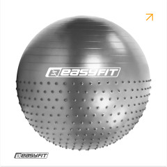 Фитбол EasyFit Hybrid (полумассажный), Диаметр 65 см, Максимальная нагрузка 120 кг, Серый