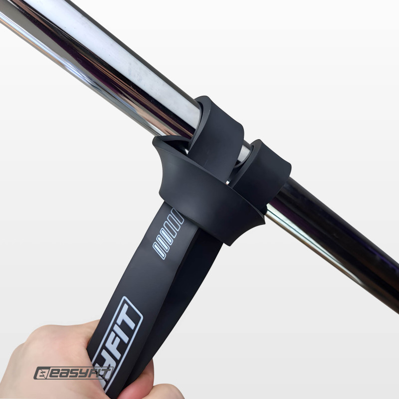 Резинка для підтягування та спорту EasyFit, Опір 6-31 кг, Латекс, Довжина 208 см, Ширина 20 мм, Товщина 4,5 мм, Чорний