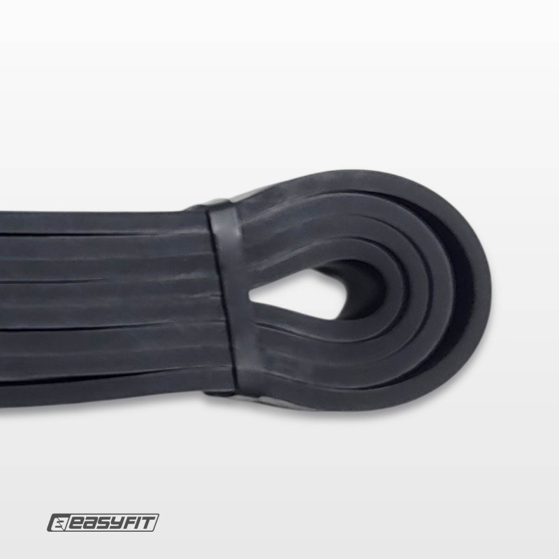Резинка для підтягування та спорту EasyFit, Опір 6-31 кг, Латекс, Довжина 208 см, Ширина 20 мм, Товщина 4,5 мм, Чорний