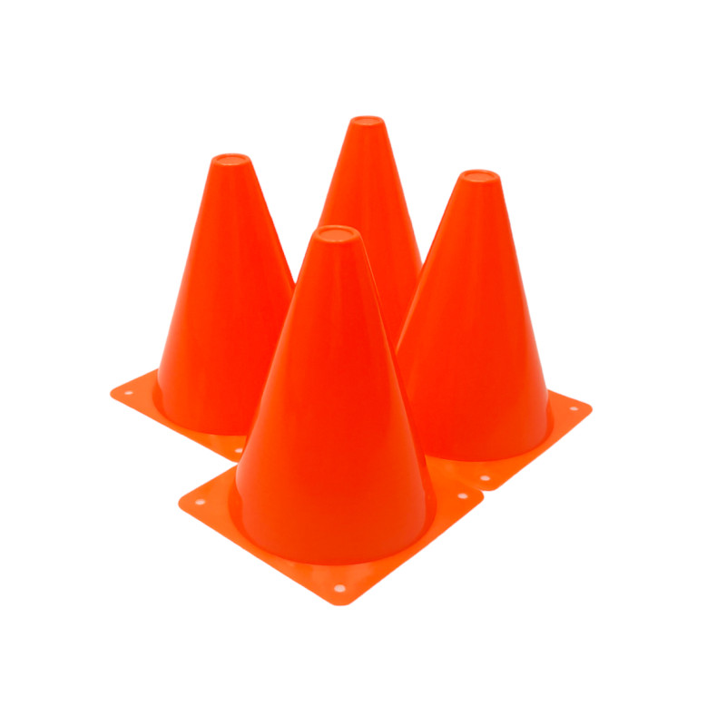Конусы-фишки (набор 4 шт) EasyFit, Высота 17 см, ПВХ, Оранжевый, Для разметки, тренировок и футбола