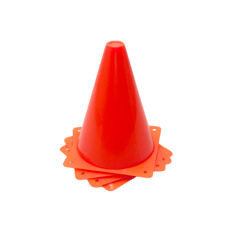 Конусы-фишки (набор 4 шт) EasyFit, Высота 17 см, ПВХ, Оранжевый, Для разметки, тренировок и футбола