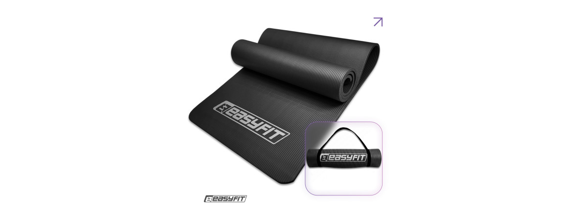 Коврик EasyFit для пилатеса и фитнеса, 180x60 см, толщина 10 мм, NBR, черный