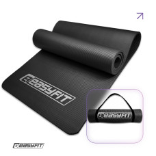 Коврик EasyFit для пилатеса и фитнеса, 180x60 см, толщина 10 мм, NBR, черный