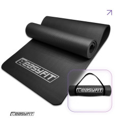 Килимок EasyFit для пілатесу та фітнесу, 180x60 см, товщина 10 мм, NBR, чорний