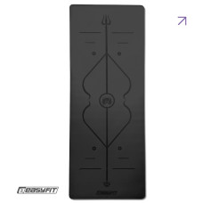Професійний килимок EasyFit Pro для йоги, 184x68 см, товщина 5 мм, каучук, чорний
