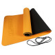 Двухслойный коврик EasyFit для пилатеса, фитнеса и йоги, 183x61 см, толщина 6 мм, TPE/TC, ECO-Friendly, оранжево-черный