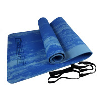 Коврик EasyFit для пилатеса и фитнеса, Размер 183x61 см, Толщина 8 мм, Super EVA, Синий