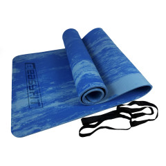 Коврик EasyFit для пилатеса и фитнеса, Размер 183x61 см, Толщина 8 мм, Super EVA, Синий