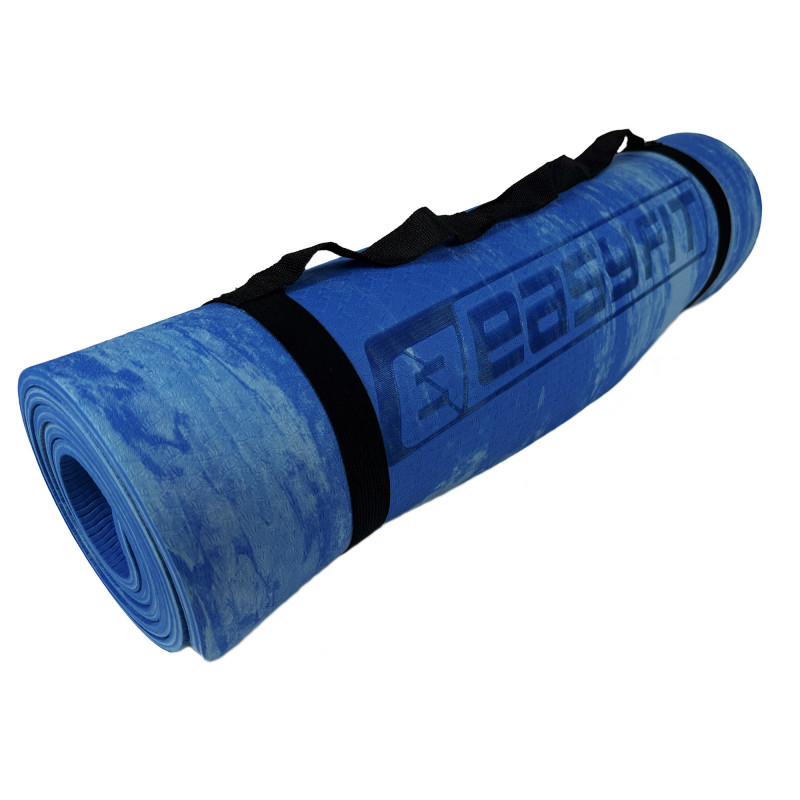 Коврик EasyFit для пилатеса и фитнеса, Размер 183x61 см, Толщина 8 мм, Super EVA, Синий