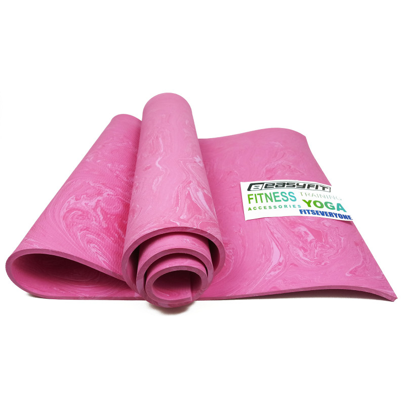 Premium Mat коврик EasyFit для фитнеса и пилатеса с чехлом, 183x61 см, толщина 8 мм, PER, ECO-Friendly, розовый