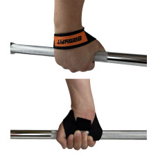Лямки атлетичні EasyFit Delta Long, 55×3,5 см, чорно-помаранчевий Лямки атлетичні EasyFit Delta Long, 55×3,5 см, чорно-помаранчевий