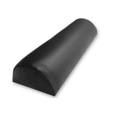 Массажный полувалик Easyfit для массажного стола, Размеры 45х16х8 см, Вес 500 грамм, Медицинский кожзаменитель, Деревянная основа, Черный
