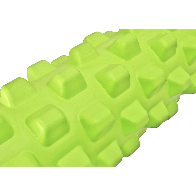 Масажний ролик (валик) EasyFit Grid Roller PRO, Довжина 33 см, Діаметр 14 см, Каркас із високоміцного пластику, Піна EVA з масажною поверхнею 3D, для МФР, фітнесу, йоги та реабілітації, Салатовий