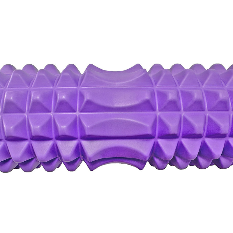 Масажний ролик (валик) EasyFit Grid Roller v.2.2, Довжина 45 см, Діаметр 13 см, Фіолетовий