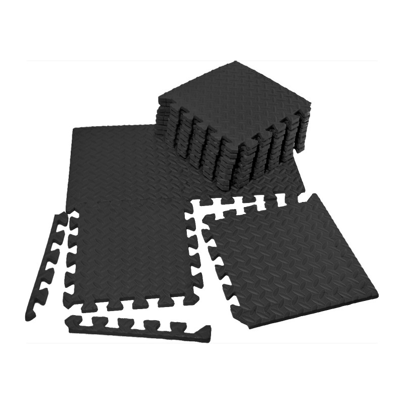 Татами мат EasyFit SwallowTail (пазл ласточкин хвост с бортиком), Размер 120x60 см, Толщина 10 мм, EVA-пена, Чорний