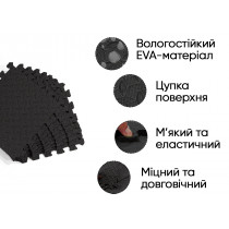 Татами мат EasyFit 8 шт (30х30х1 см) ласточкин хвост черный Татами мат EasyFit 8 шт (30х30х1 см) ласточкин хвост черный