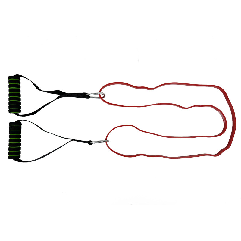 Ручки EasyFit для тяги, резиновых петель и эспандеров, Комплект 2 шт,  Размер 12 х 2,9 см, Пластик, Неопрен, Черно-зеленый