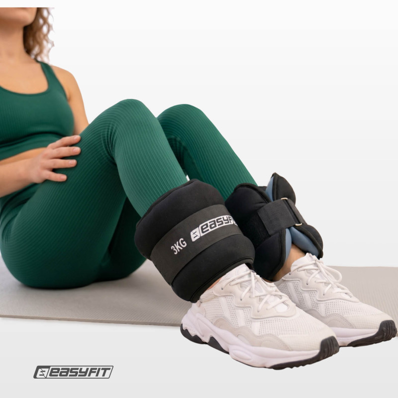 Обтяжувачі для ніг і рук EasyFit Comfort з металом (пара), 3 кг, чорні