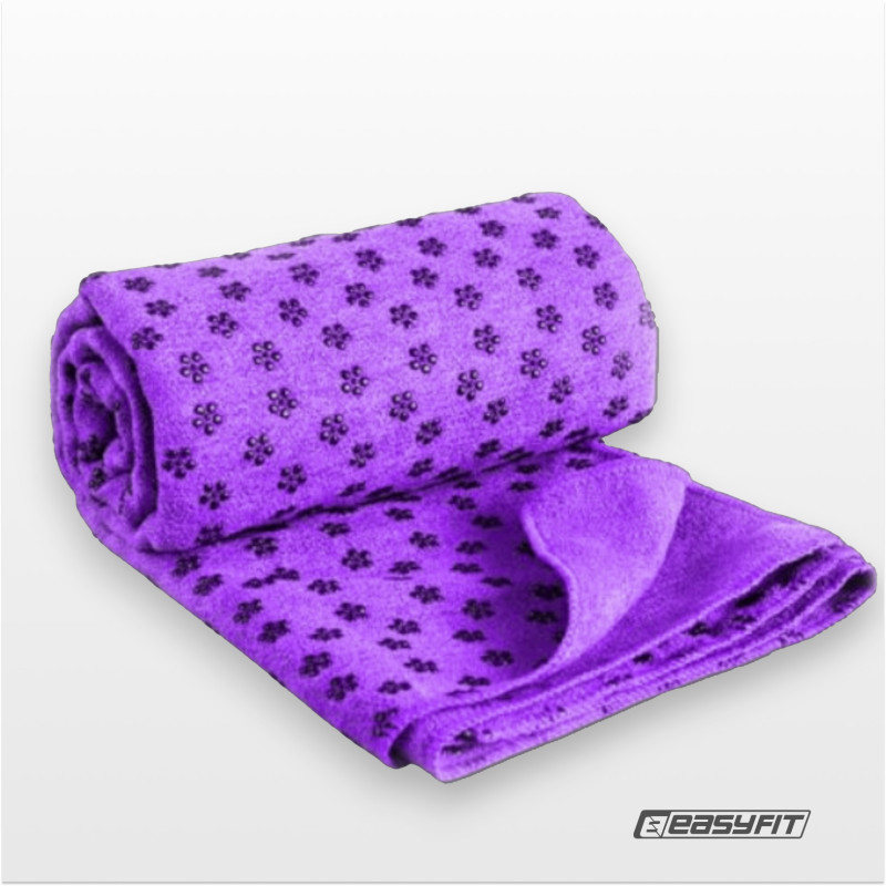 Рушник для йоги EasyFit Yoga Mat Towel з сумкою, Розмір 183х63 см, Мікрофібра, Фіолетовий