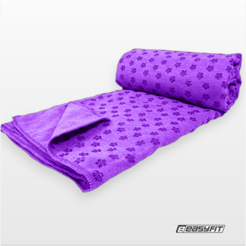 Рушник для йоги EasyFit Yoga Mat Towel з сумкою, Розмір 183х63 см, Мікрофібра, Фіолетовий