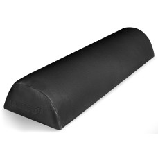 Массажный полувалик Easyfit для массажного стола, Размеры 45х16х8 см, Вес 500 грамм, Медицинский кожзаменитель, Деревянная основа, Черный