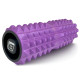 Массажный ролик EasyFit Grid Roller v1.2 с заглушками, Длина 33 см, Диаметр 13 см, Пена EVA с 3D массажной поверхностью, для йоги, фитнеса и реабилитации, Фиолетовый