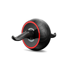 Ролик для преса EasyFit Ab Carver Compact, максимальне навантаження 150 кг, розмір колеса 18х9х35 см, чорно-червоний