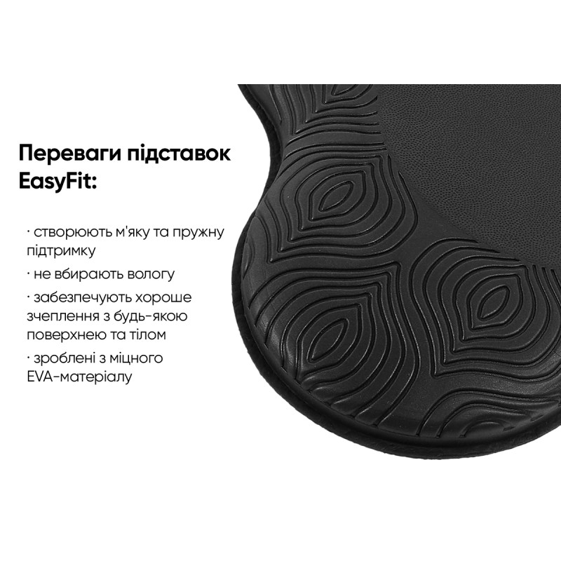 Підставки під коліна та лікті EasyFit для йоги та фітнесу, 2 штуки, Розмір: 20х20 см, Чорний