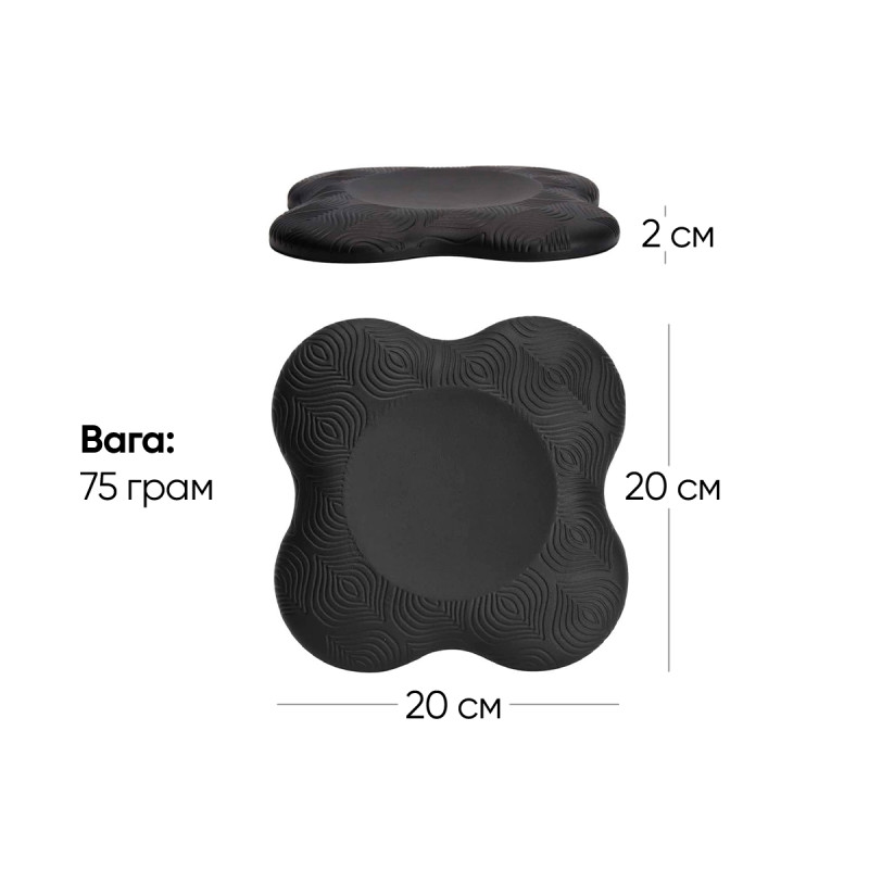 Подставки под колени и локти EasyFit для йоги и фитнеса, 2 штуки, Размер: 20х20 см, Черный