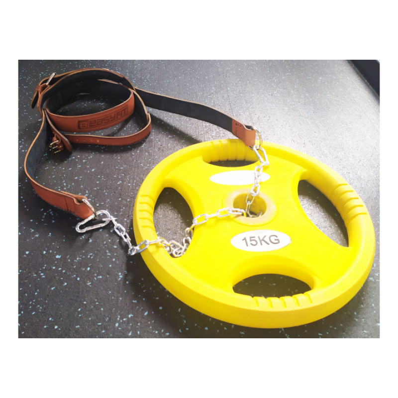 Упряж шкіряна EasyFit BISON борцівська для шиї з ланцюгом, Шкіра, Сталь, Коричневий